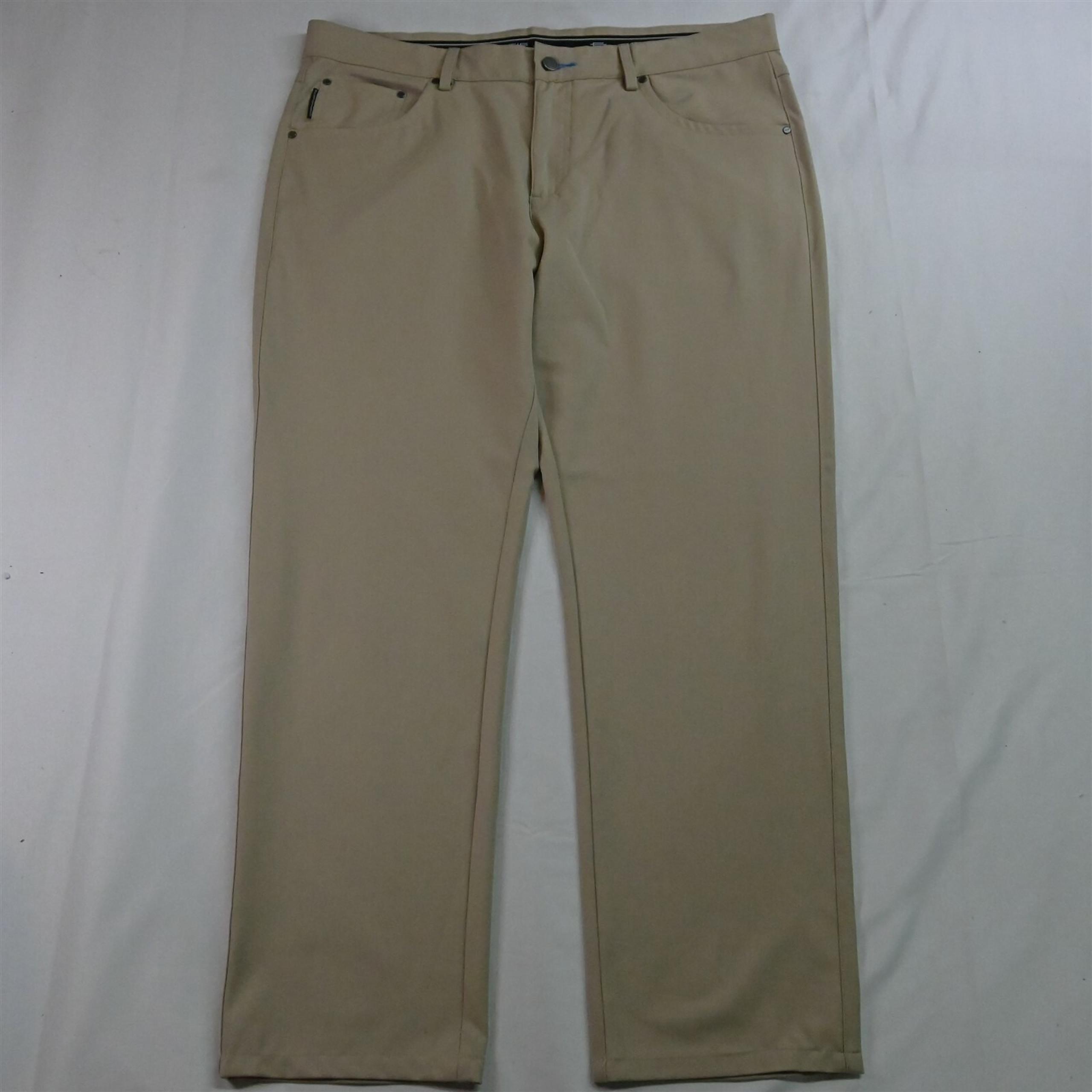 Carnoustie Tech by Aristo Eighteen 38 x 3 Khaki 5 Pocket Straight Golf Pants