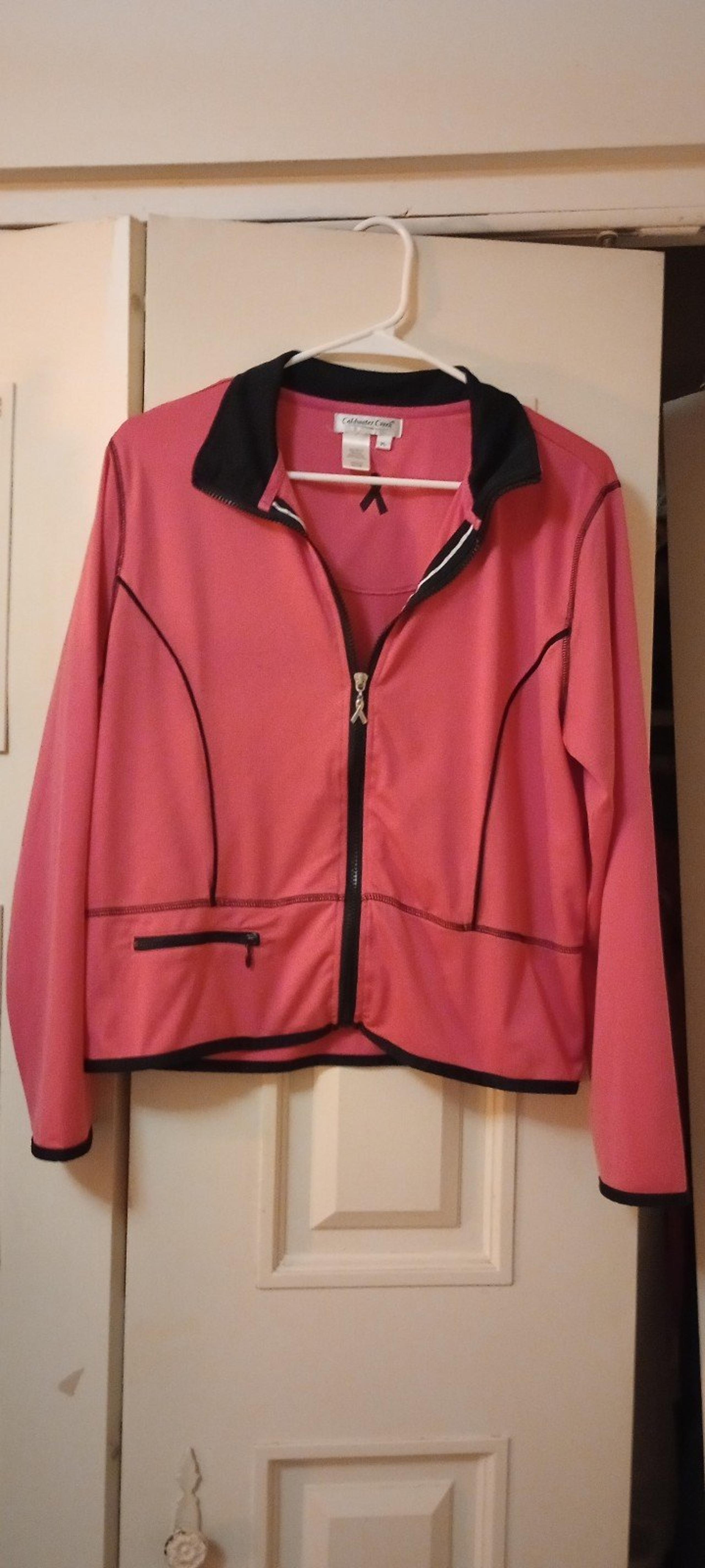 Coldwater creek pink Ribbon Awareness Athletic jacket size petite large