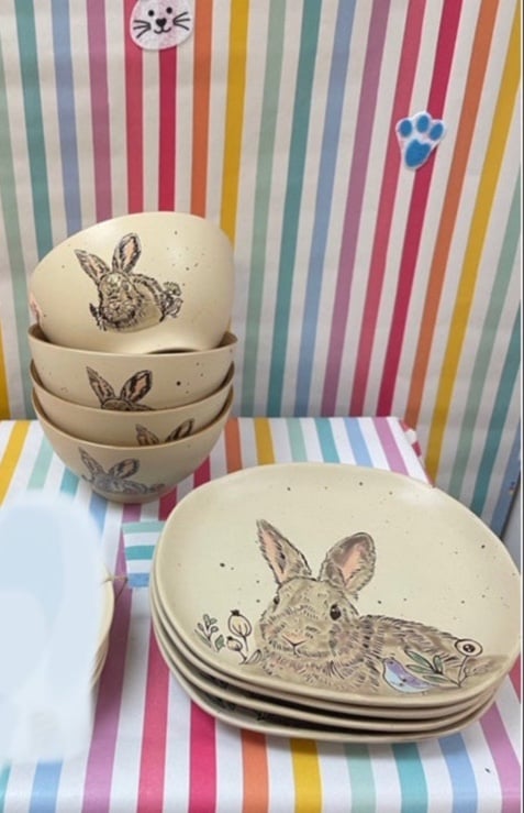 Spring Easter Bunny Dinnerware Collection