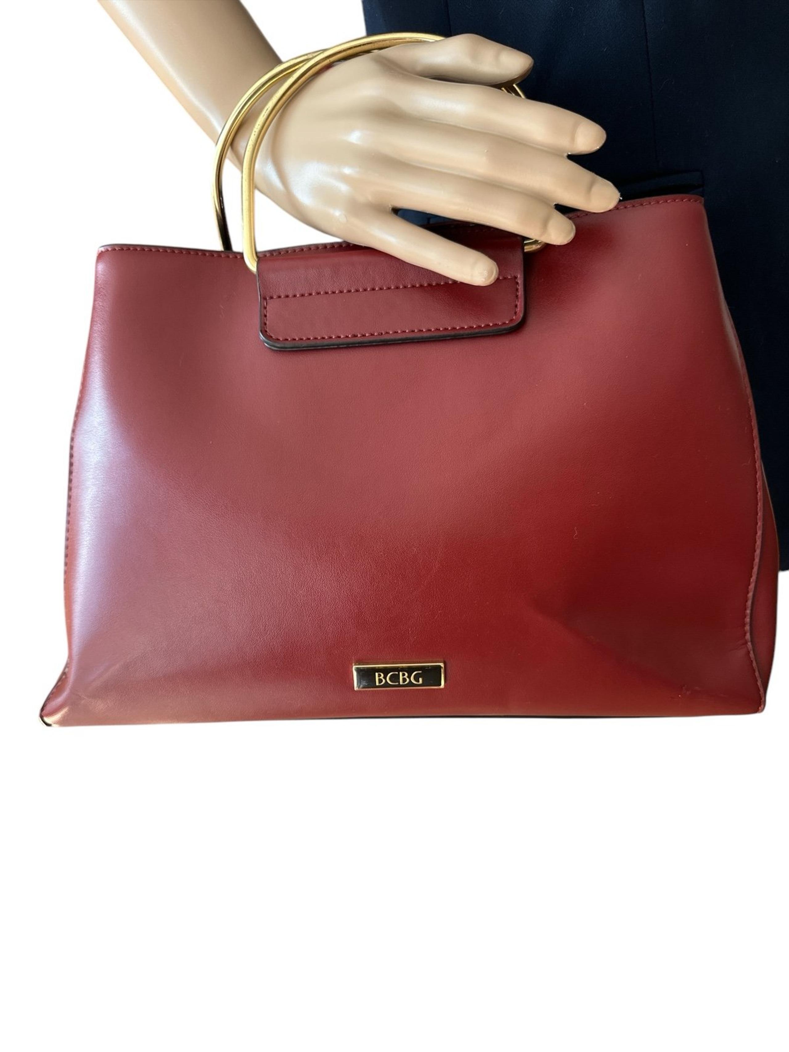 BCBG Taylor Satchel Burgundy Authentic Removable strap MSRP $98 Purse Crossbody