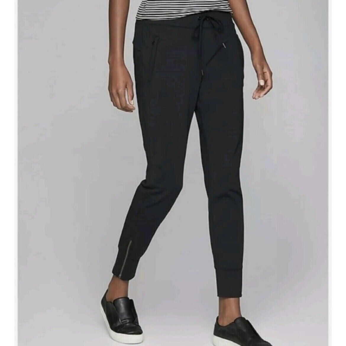 Athleta Metro Street Mid Rise Drawstring Waist Jogger Black XS