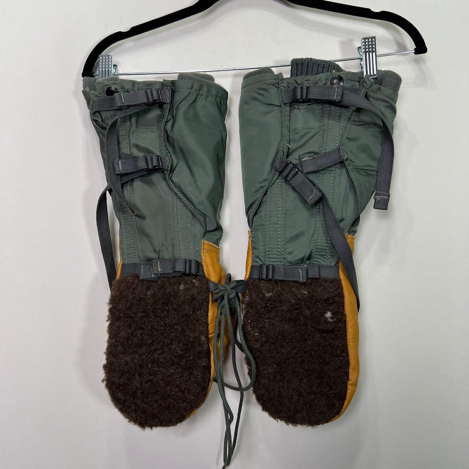 Vintage Military Supply Illinois Glove Company Flyers Wool Lined Mittens Medium
