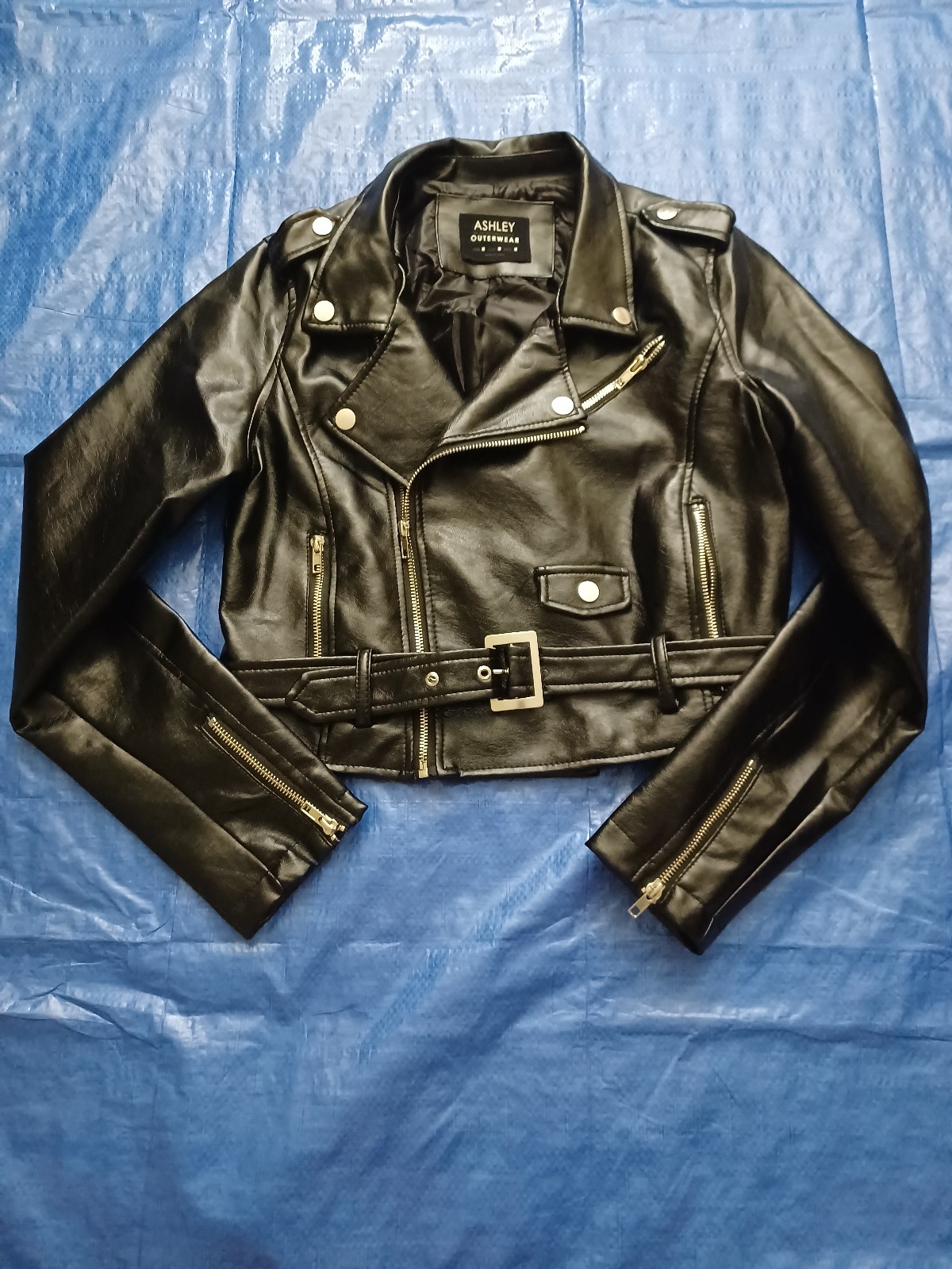 Cropped moto jacket