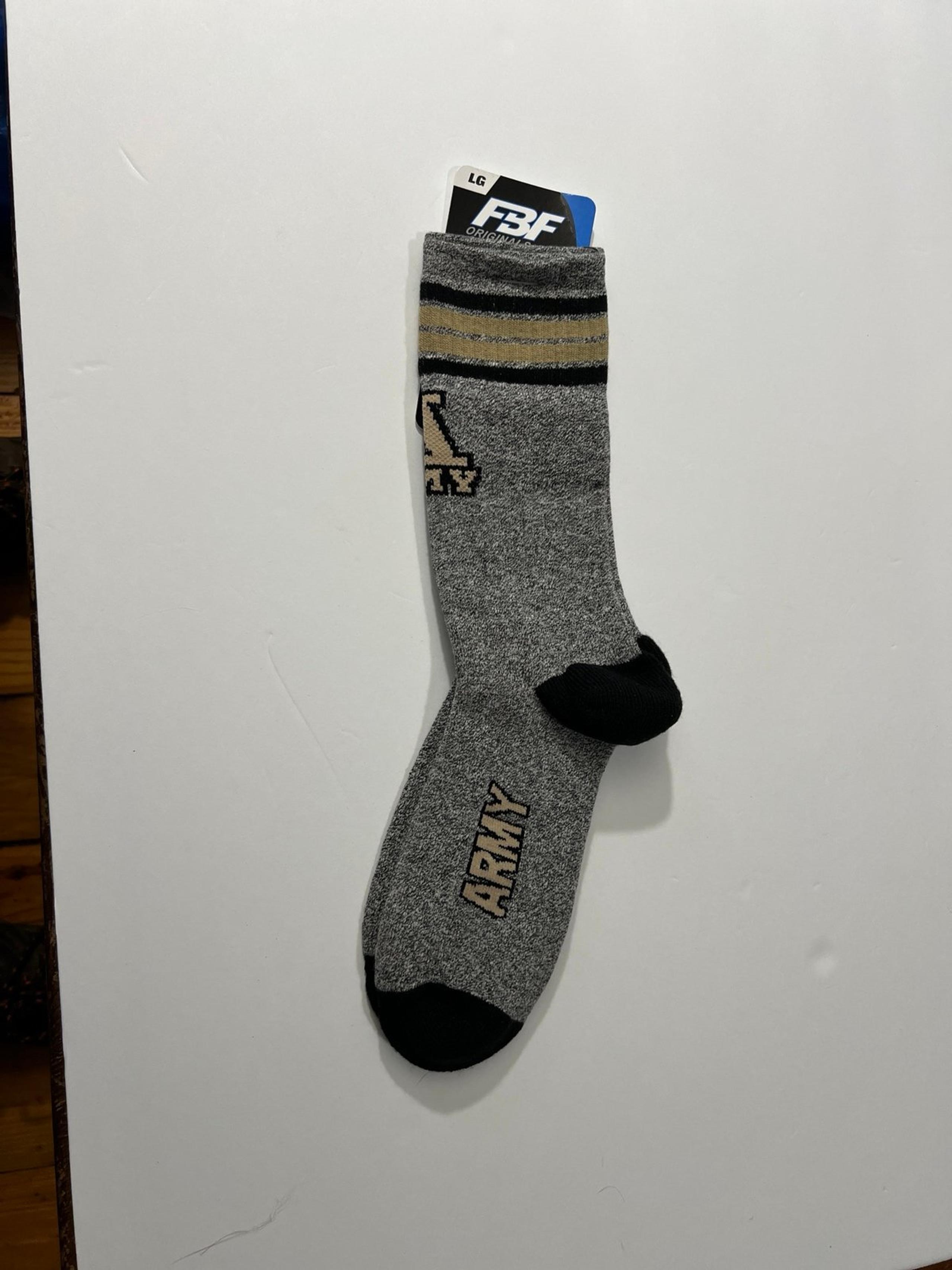 ARMY Marbled Gray Crew Socks Size Large For Bare Feet NEW