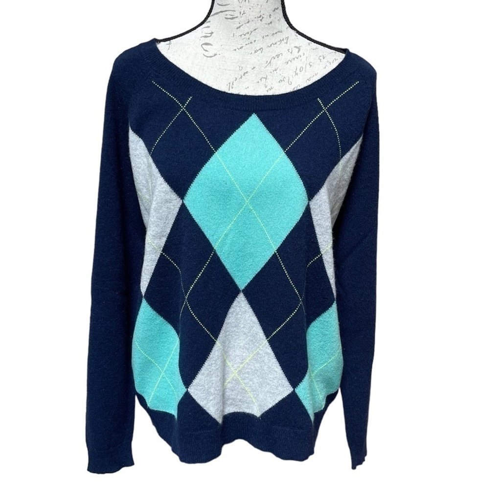 APT 9. Vintage 90’s Y2K Cashmere Sweater Preppy Schoolgirl Sweater Geometric