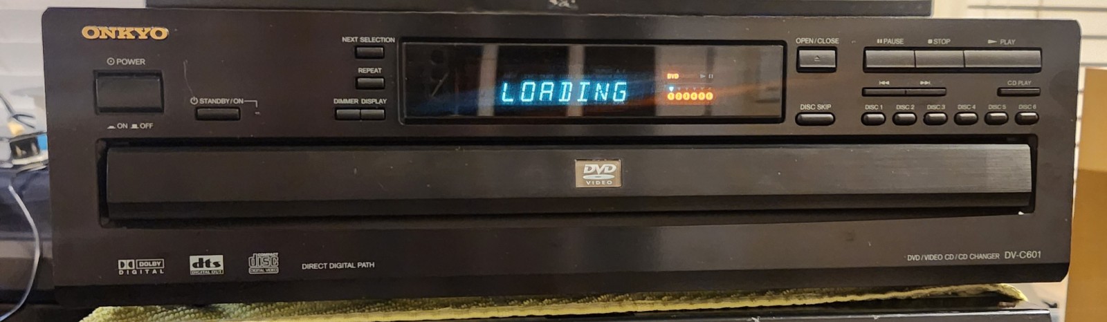 Onkyo DV-C601 6 Disc Tray Carousel DVD CD Changer Player