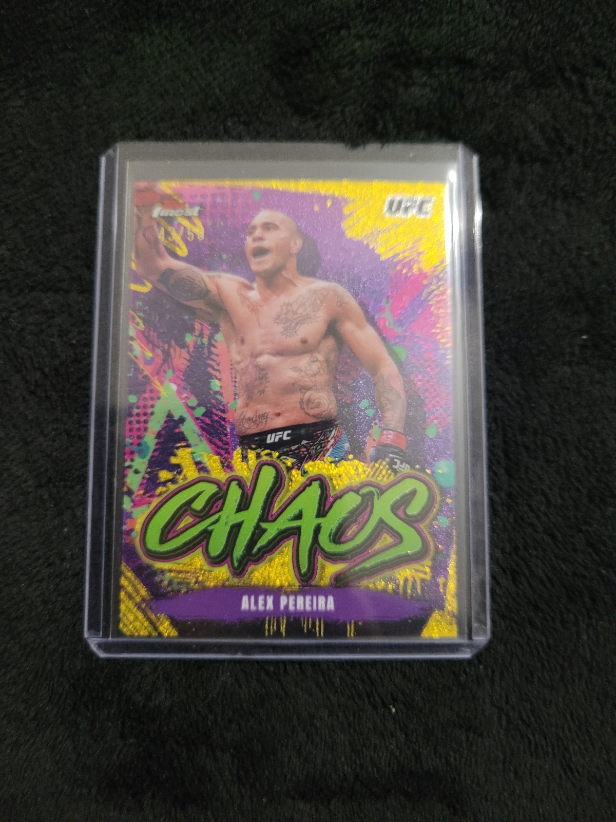 UFC TOPPS FINEST YELLOW GLITTER ALEX PEREIRA NUMBERED /50