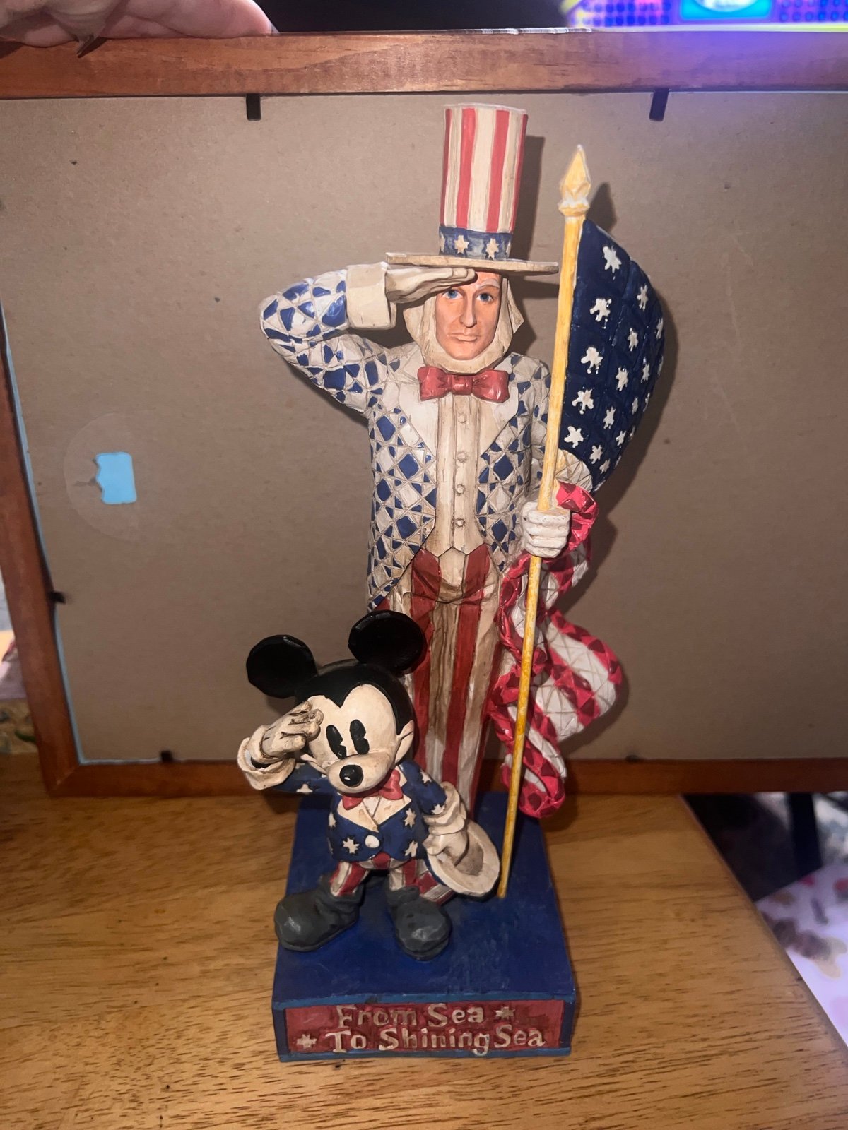 Jim Shore Disney Traditions Signed Sea to Shining Sea Mickey & Uncle Sam