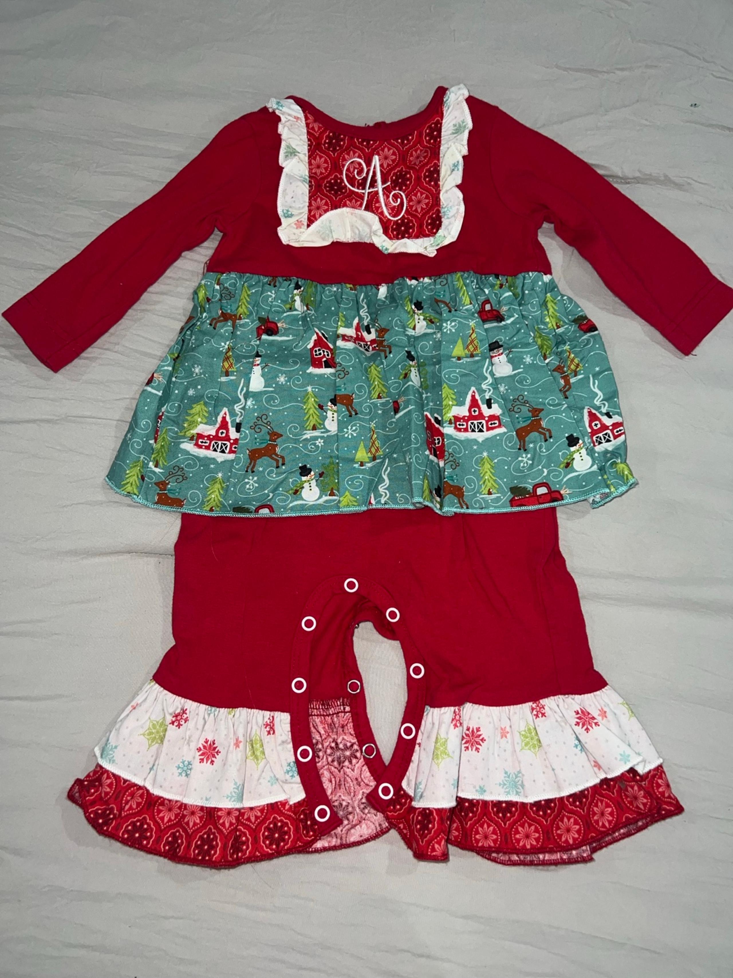 ricrac and ruffles christmas romper