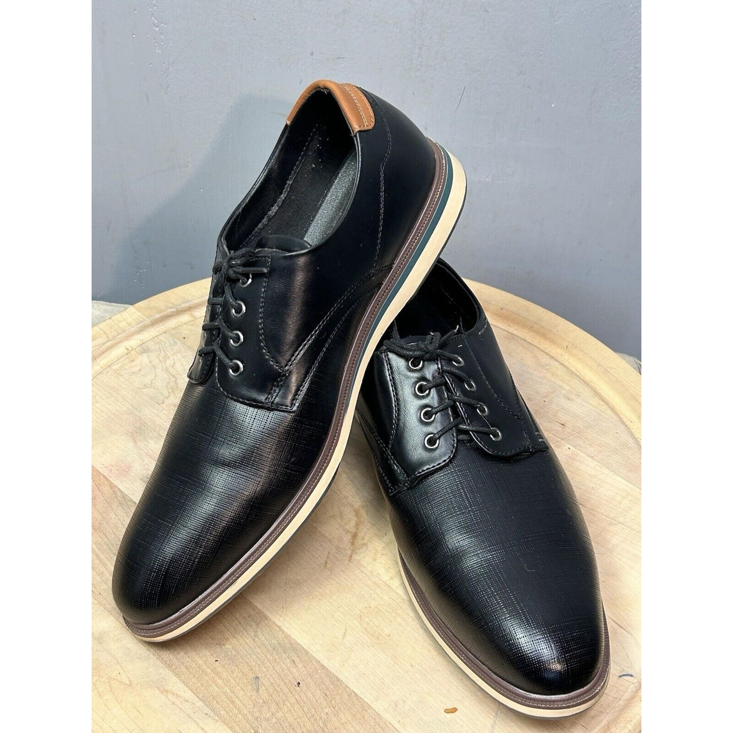 Bruno Marc New York Shoes Semi-Formal Dress Derby Men's 13 Black Lace Up