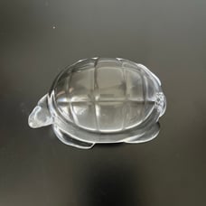 Baccarat Turtle or Tortoise Double Signed Clear Paperweight Figurine