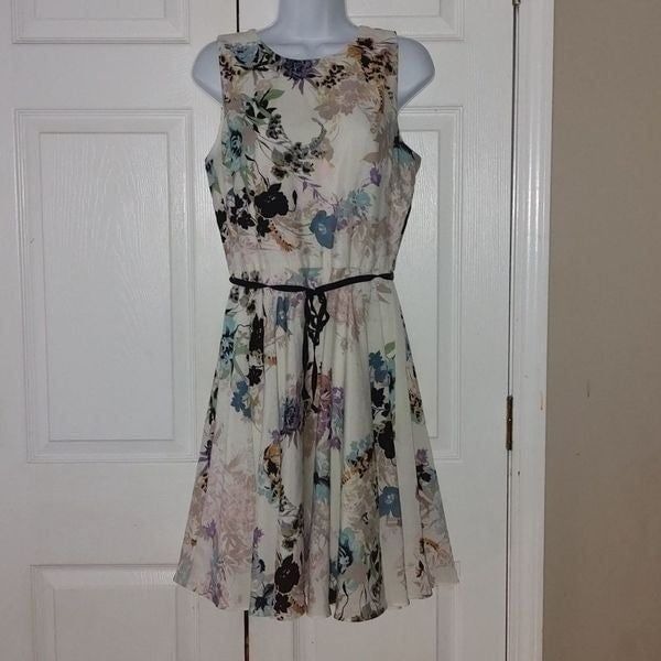 J. Taylor off white floral swing beach cruise party graduation  dress Sz 6