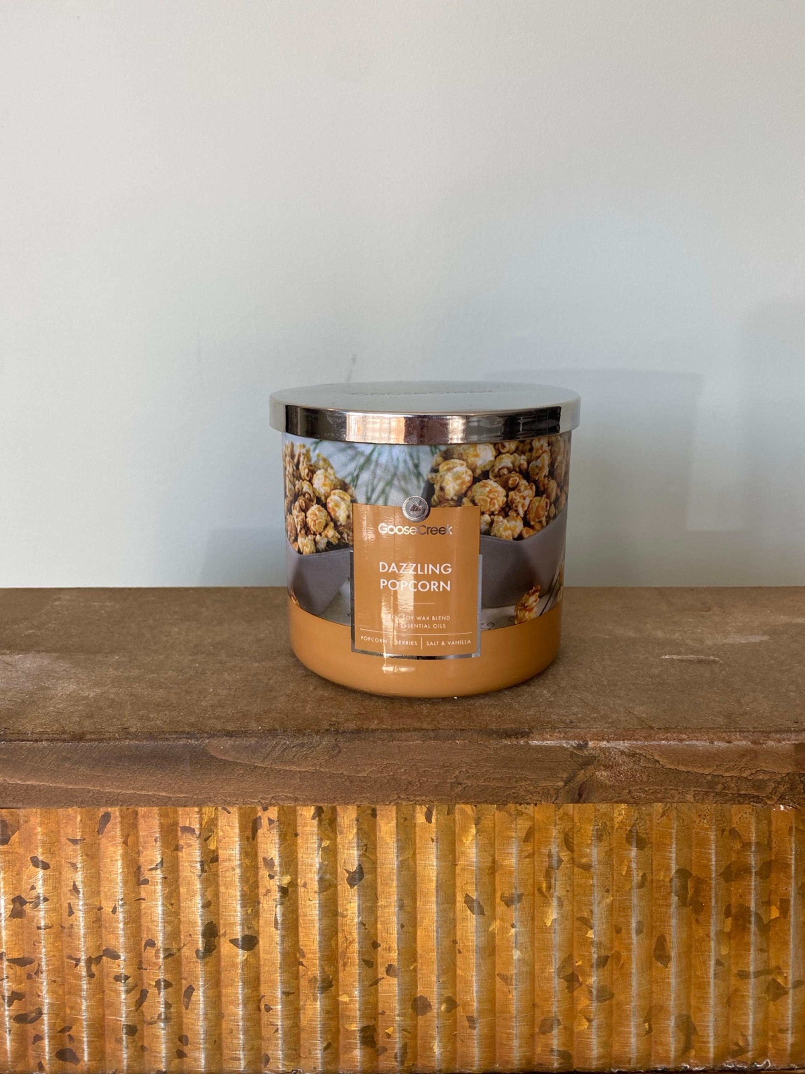 Goose Creek Dazzling Popcorn (Vanilla) 3 wick Candle w/Essential Oils
