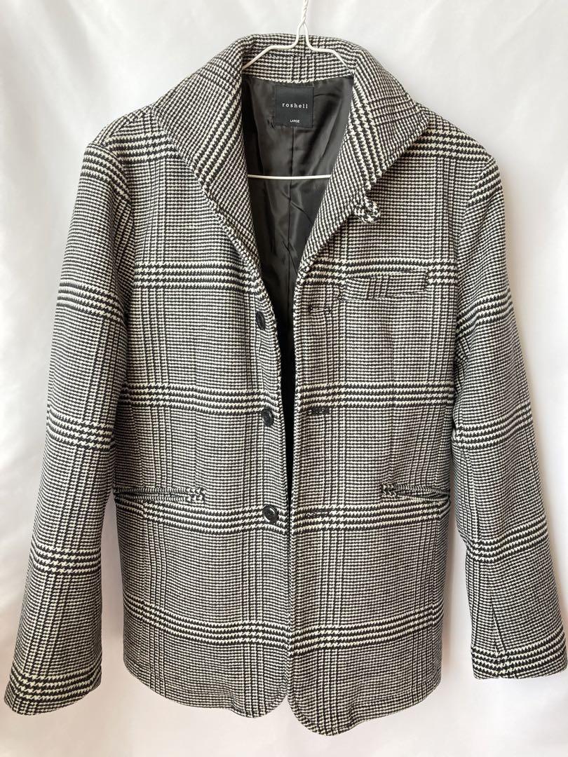roshell checkered tailored jacket L