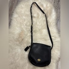 COACH 9076 - Vintage Legacy black Companion Flap Crossbody Shoulder Bag