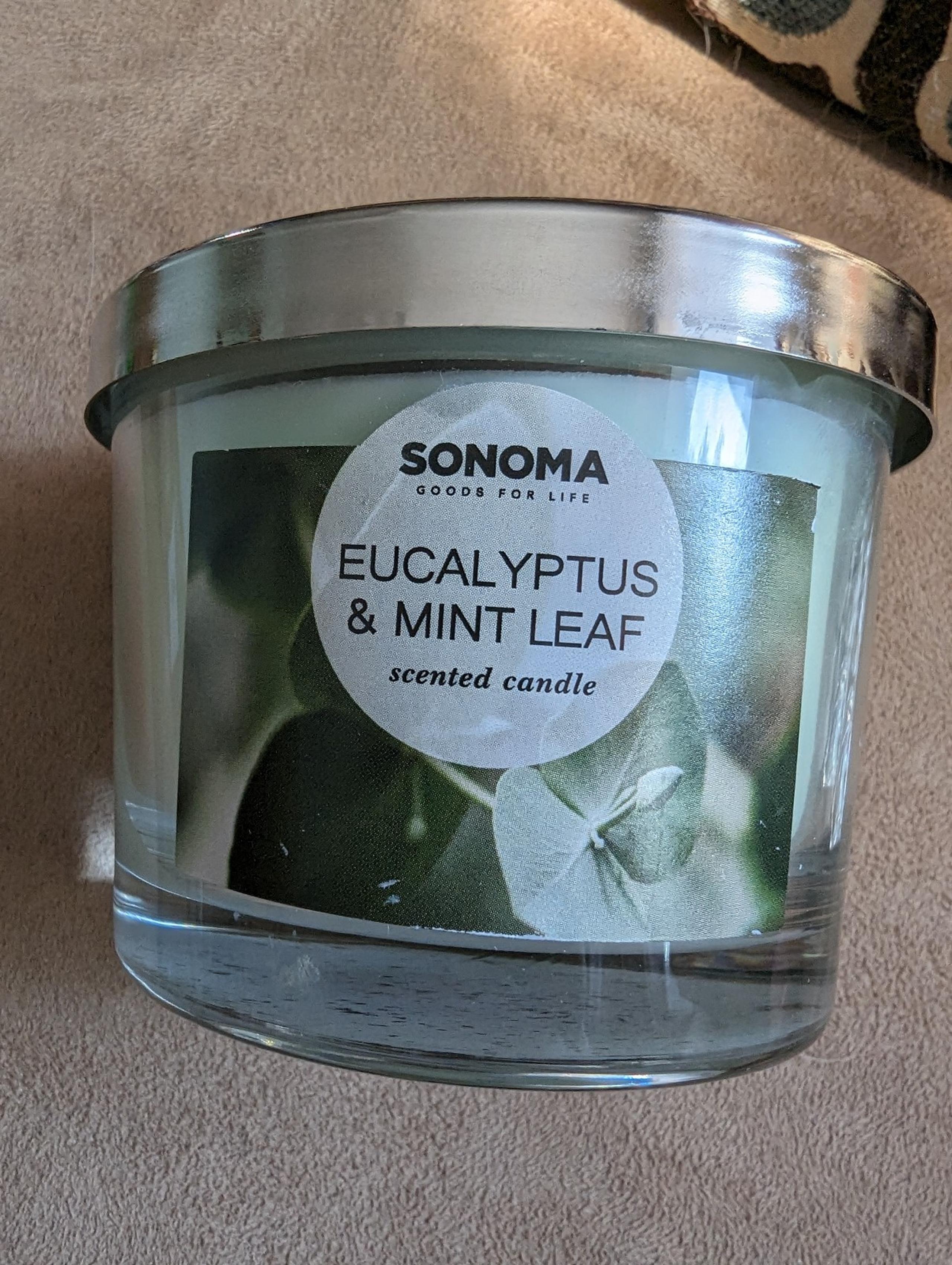 Sonoma eucalyptus and mint leaf candle