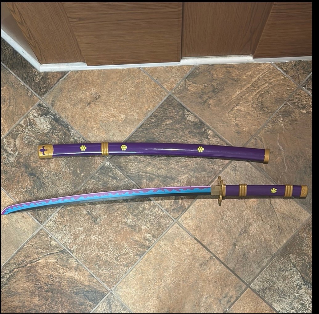 Enma One piece replica sword- bamboo- includes belt and stand