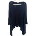 Bryn Walker black striped long sleeve blouse asymmetrical hems oversized