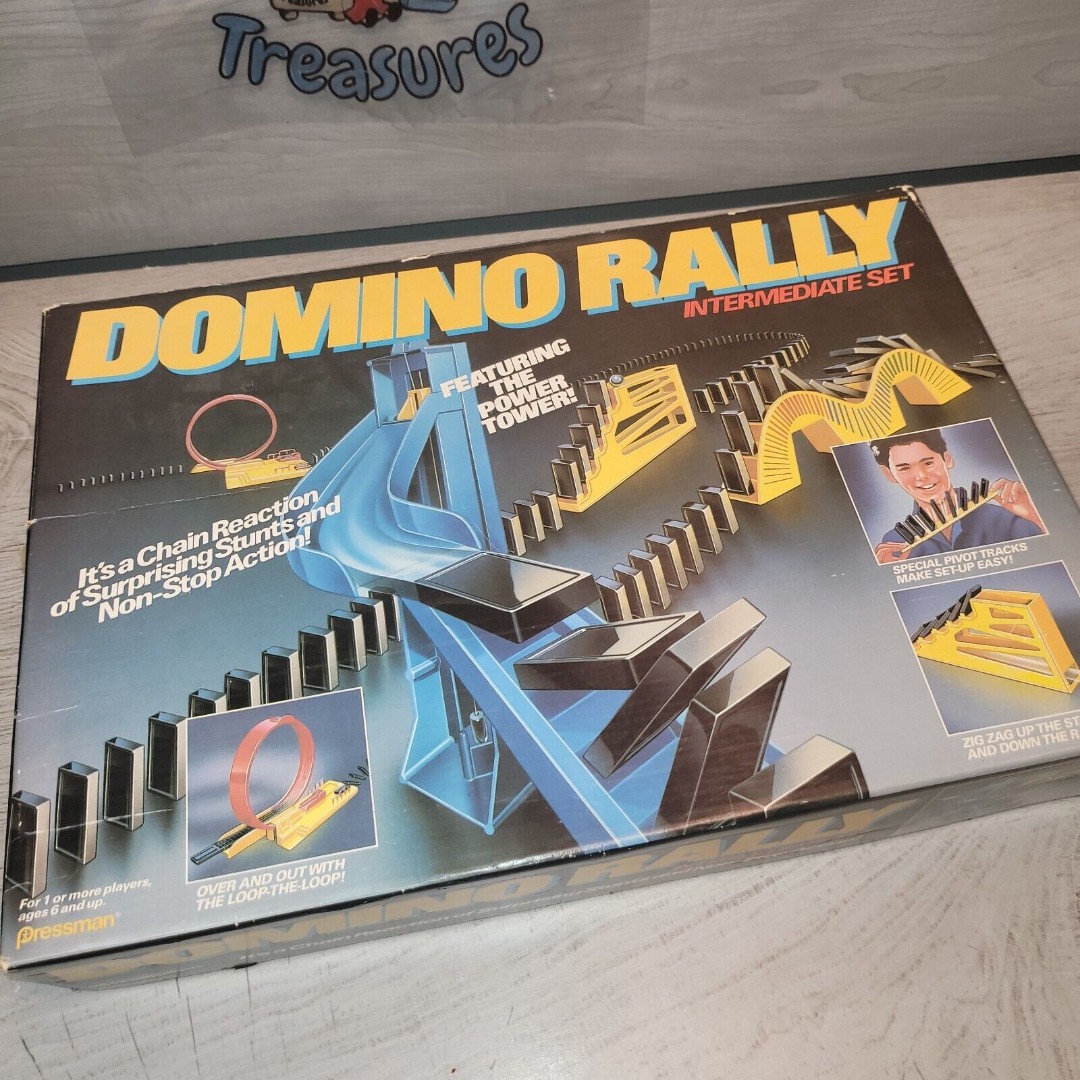 Vintage 1989 Pressman Domino Rally Intermediate Set Toy 99% COMPLETE