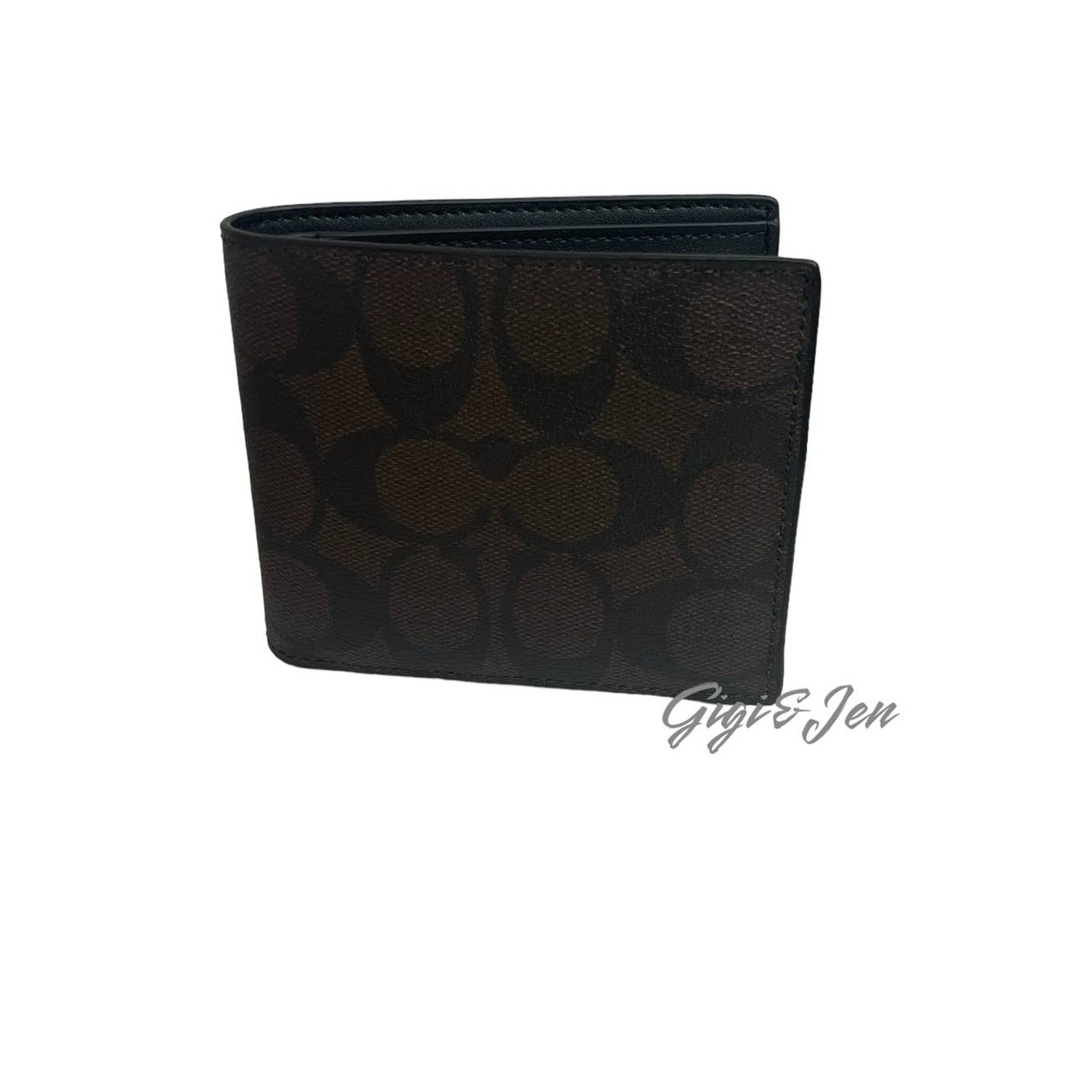 Coach Wallet In Blocked Signature Canvas New