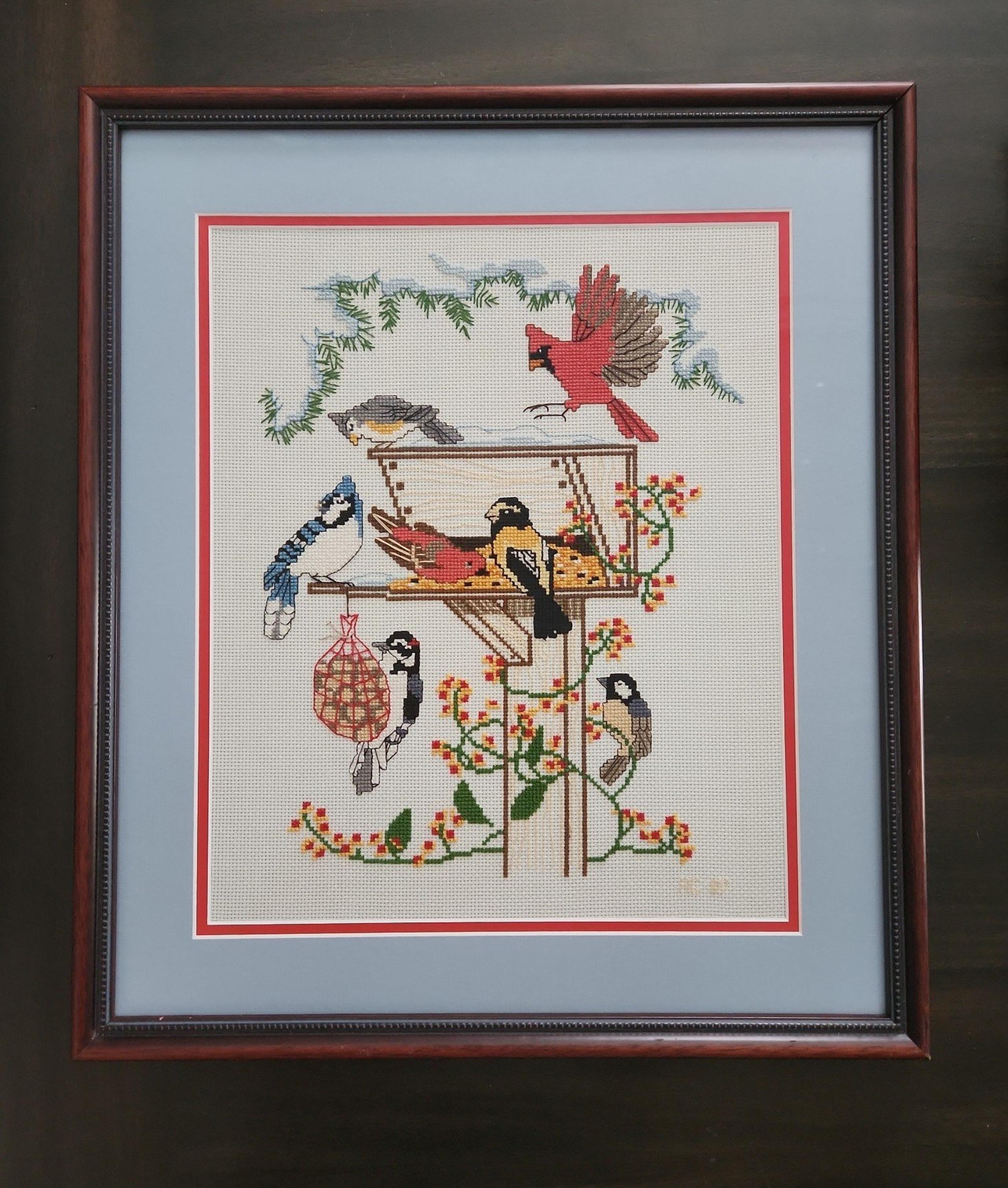 Vintage Dimensions Cross Stitch " Winter Feast " Bird Complete Art Linda Powell