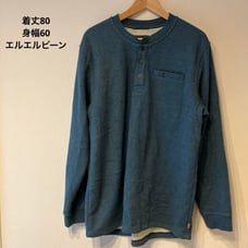 L.L.Bean Dark Blue Henley Neck Sweatshirt in excellent condition.
