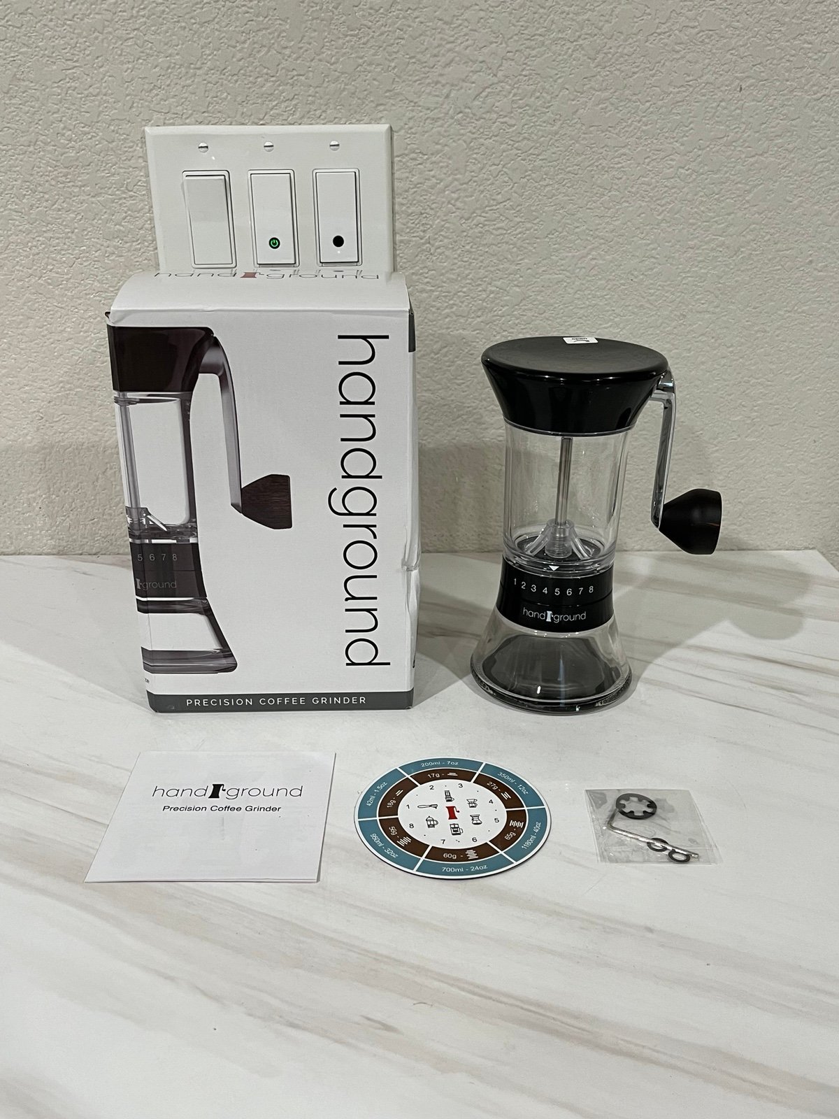 Handground Precision Manual Coffee Grinder Conical Ceramic Burr Mill