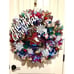 Handmade Christmas Gnome in Sleigh Door Wreath 26 in LED XLW1