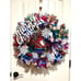 Handmade Christmas Gnome in Sleigh Door Wreath 26 in LED XLW1