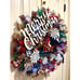 Handmade Christmas Gnome in Sleigh Door Wreath 26 in LED XLW1