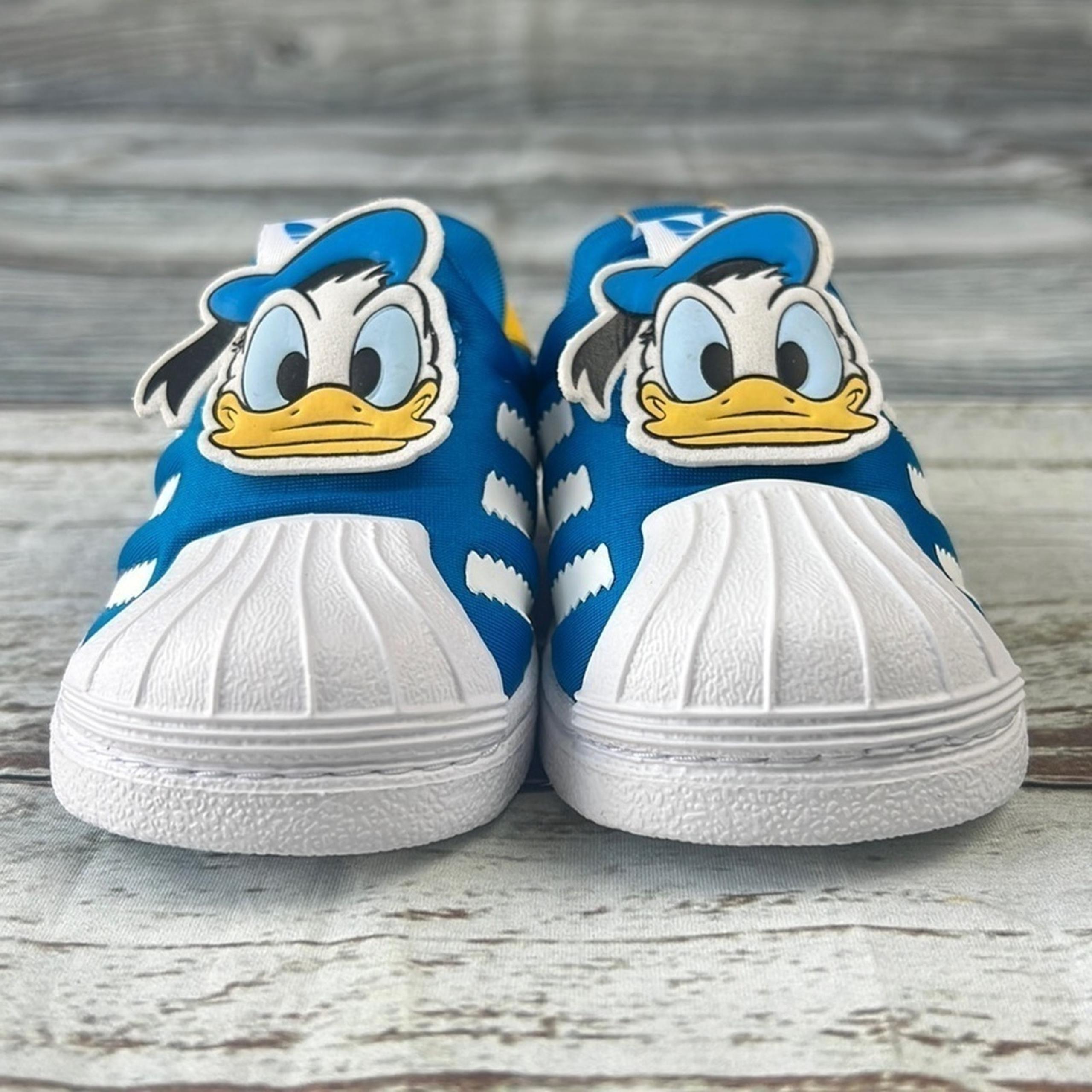 Superstar 360 Shoes Blue, White and Yellow Donald Duck Theme Size 4K - Adidas