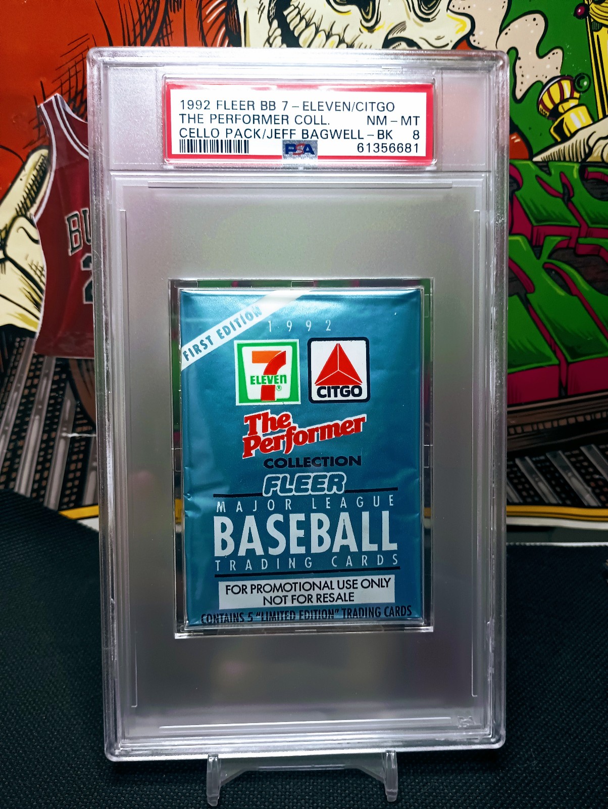 1992 Fleer 7-Eleven/Citgo The Performers Jeff Bagwell Back PSA 8 Pop 1 (1 Hig