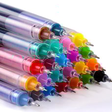 Liquid Ink Rolling Ball Stick Pens Fine Point Colored 24PCS