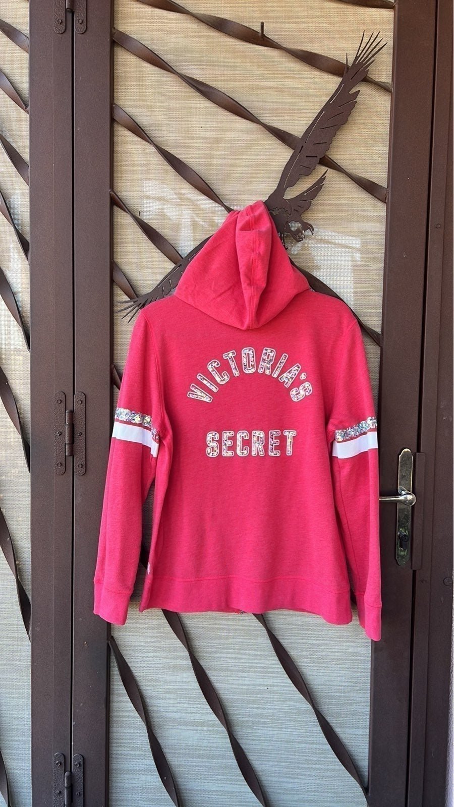 VS Blingy Pink Hoodie Sz Lg