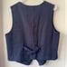Paul Harris Vintage Flower Embroidery Corduroy Button closure Navy Blue Vest S