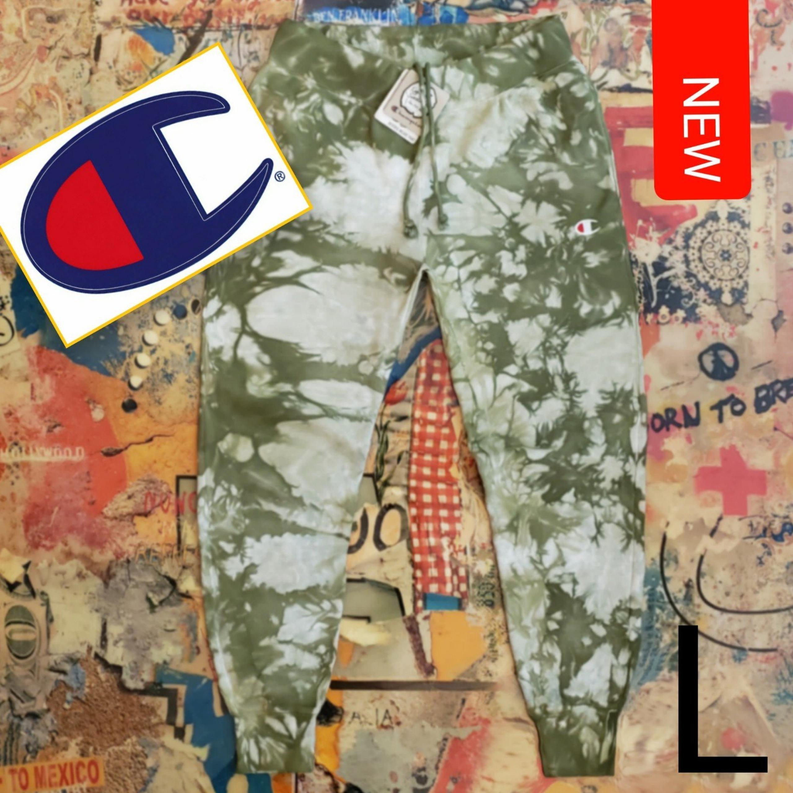 $85 New Champion Mens Reverse Weave Fleece Tie-Dye Joggers / Sweatpants! L