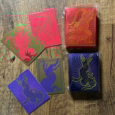 Pokemon TCG ETB Card Sleeves New lot of 2 red/purple 130 total with 4 dividers