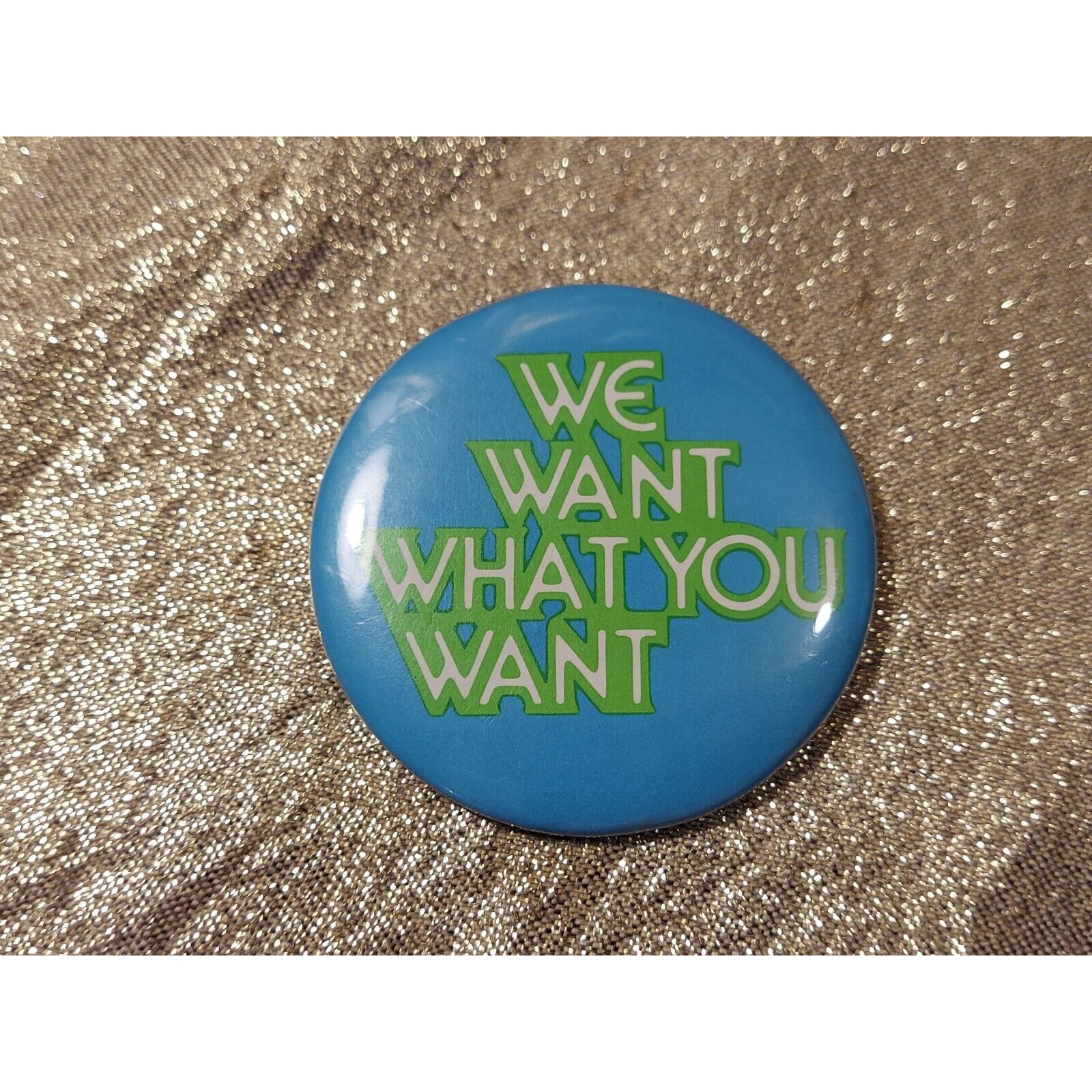 Vintage 70s Gay Pride Rights Protest Pin Button, We Want What You Want