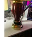 Vintage Burgundy and Gold Floral Lamp and Shade
