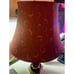 Vintage Burgundy and Gold Floral Lamp and Shade