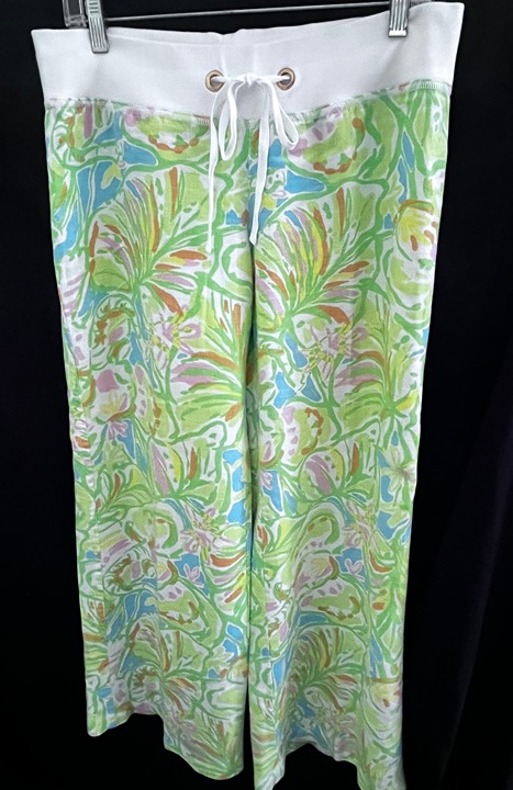 Lilly Pulitzer The Beach Pant Pastel Print Wide Leg Linen Pants - Size M NWT!