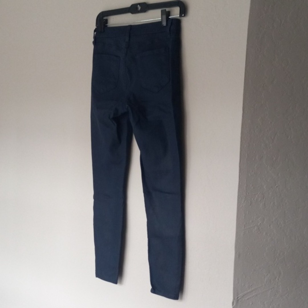 L'agence Margot Skinny High Rise Navy Coated Pants Size 27