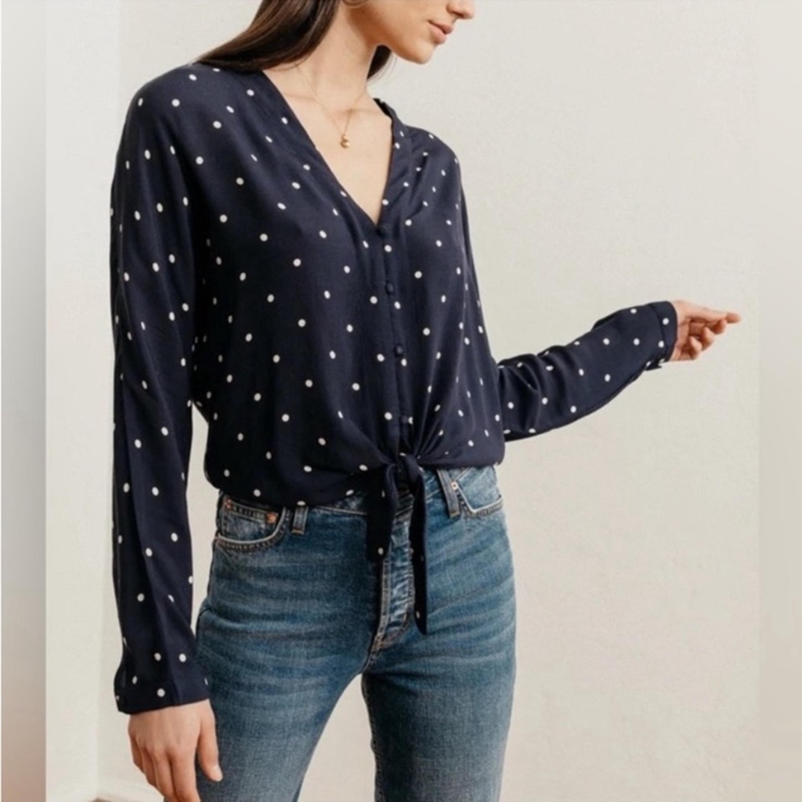 Rails Sloan Top Blue Polka Dot XS NEW