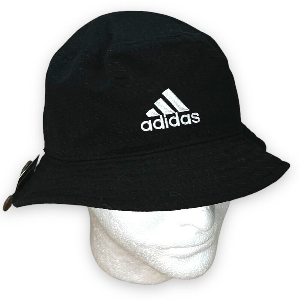 adidas Victory Black Aeroready Bucket Hat Factory C153 Drawstring Breathable