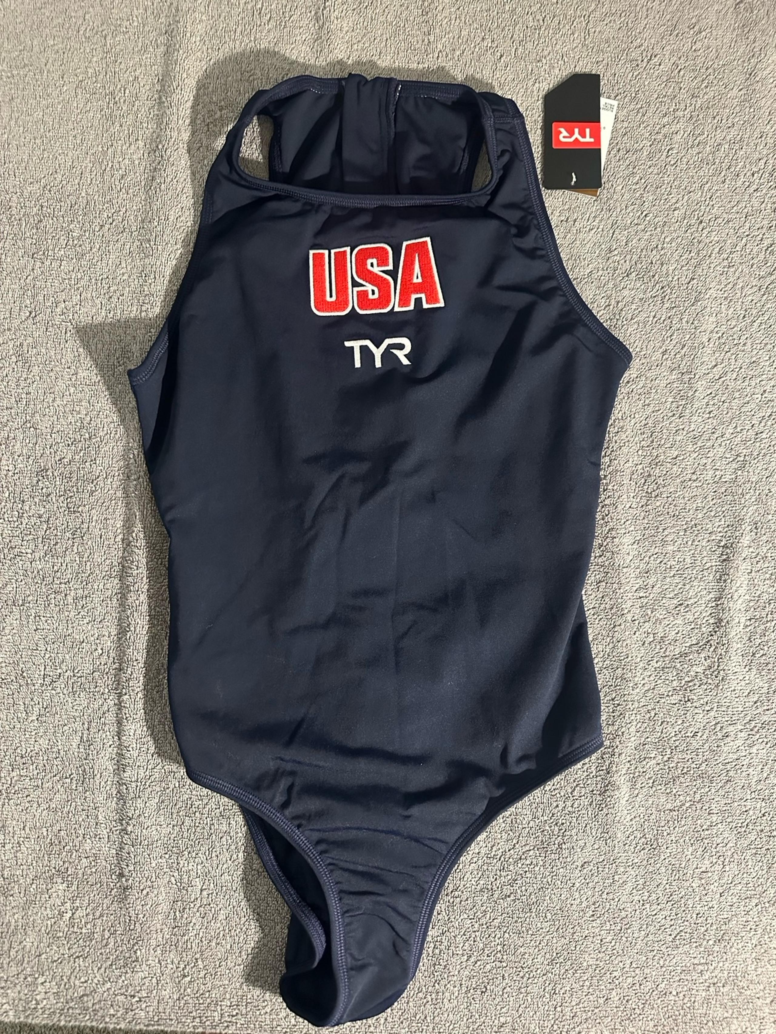 TYR Women's Waterpolo Breakaway Zipper Back USA One-piece Swimsuit
38 NWT