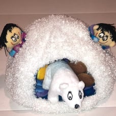 Plush Bendable Winter Igloo Camping Doll Play Set