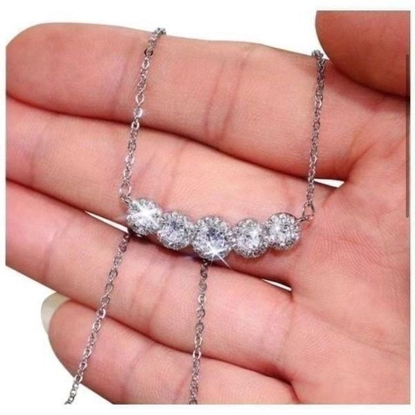 The Smith Cubic Zirconia and 925 Silver Pendants Necklace
