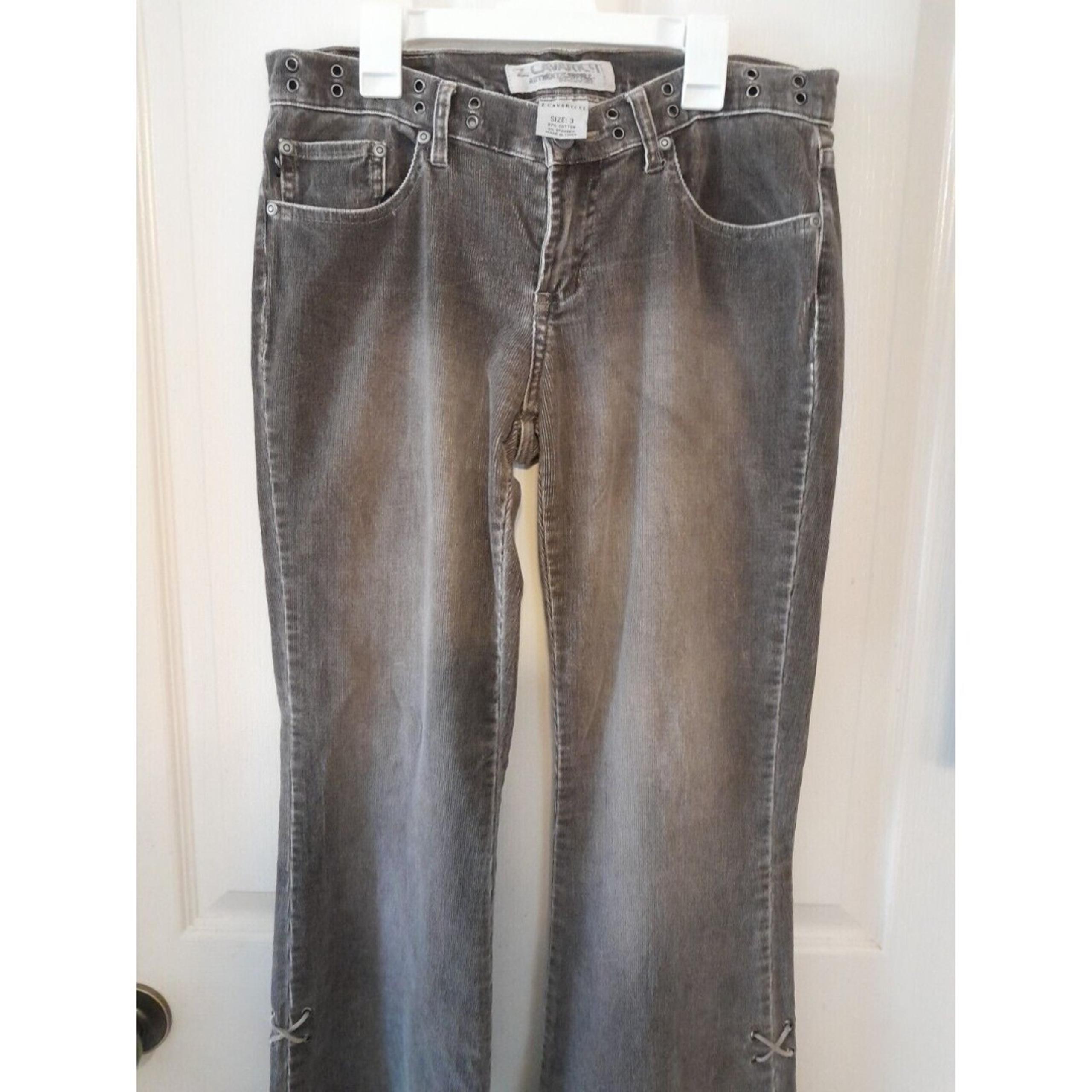 Vintage Z Cavaricci Women’s Sz 3\30" Waist Gray Corduroy Flare Bottom.B20