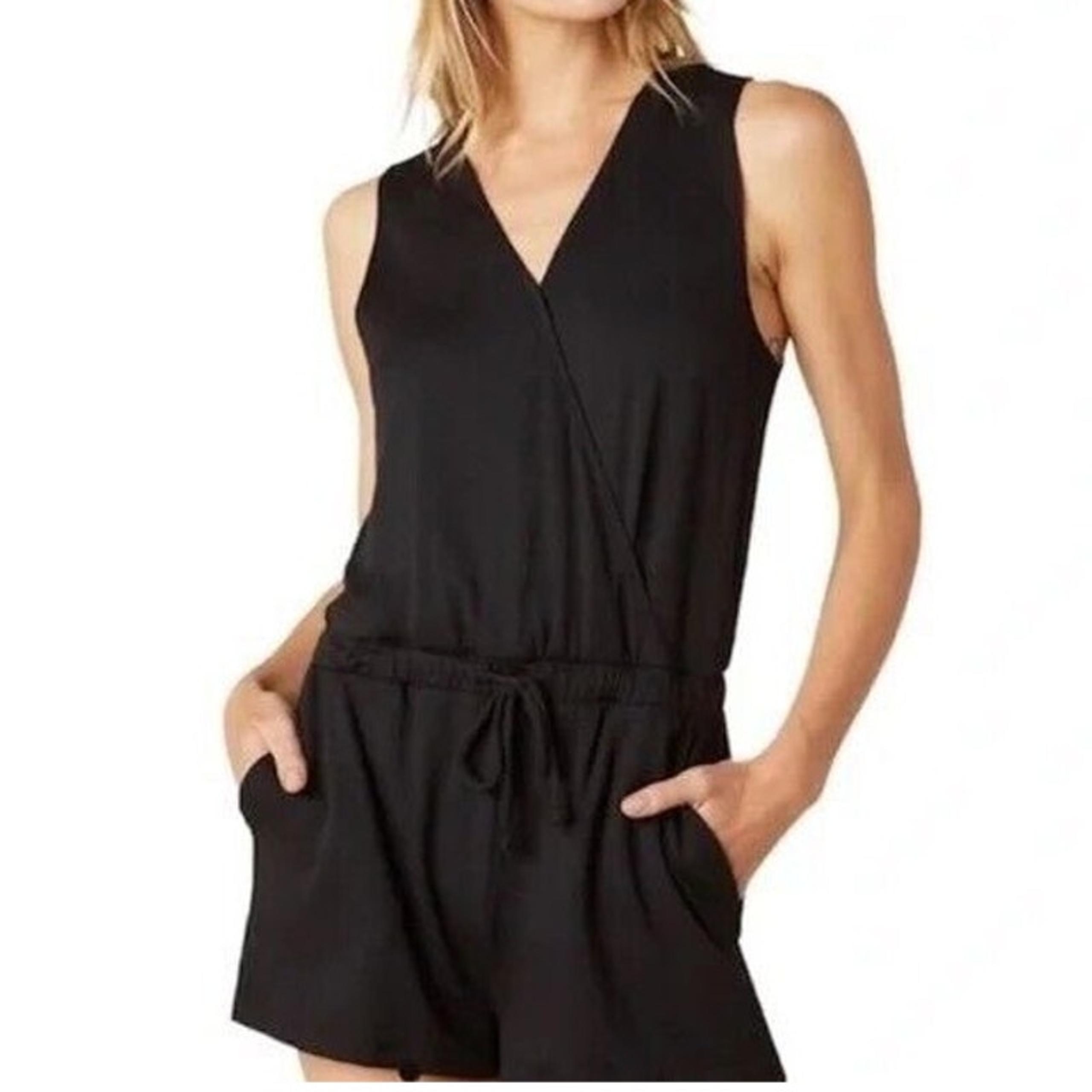 Beyond Yoga Black Easy Gather Romper Women's Size X-Large New With Tags