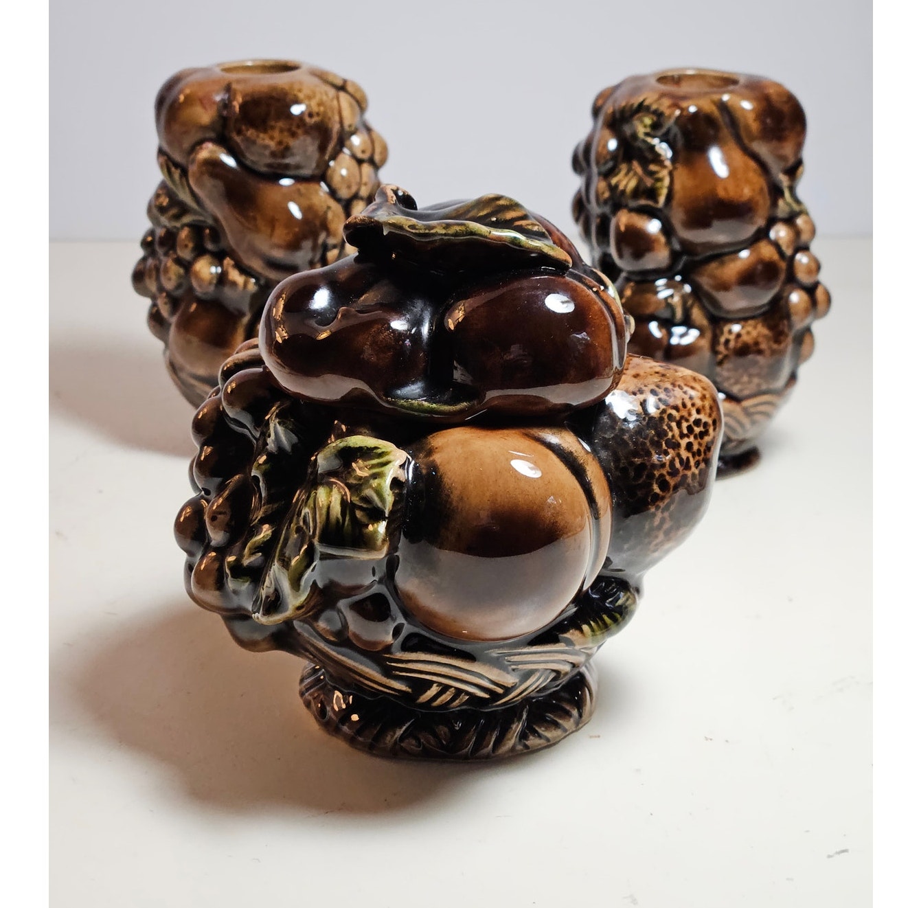 Inarco Japan, 3 Piece Vintage Covered Bowl and Pair of Candlesticks